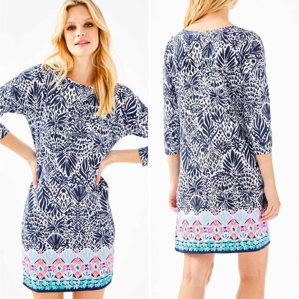 Lilly Pulitzer Vivvy Dress in High Tide Navy, small